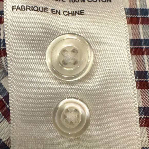NWOT UNTUCKit Red Navy White Check Plaid Long Sleeve Button Down Shirt S… - Picture 7 of 10